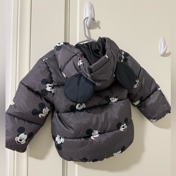 EUC H&M Baby Mickey Hooded Puffer Jacket size 18m - Picture 2 of 3